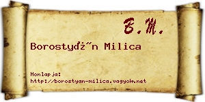 Borostyán Milica névjegykártya